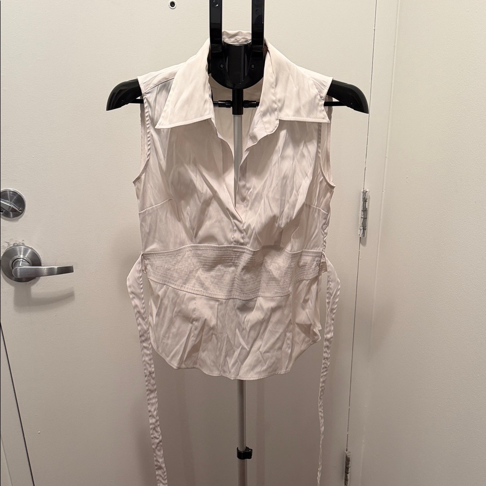 Charlotte Russe Cream Sleeveless Blouse